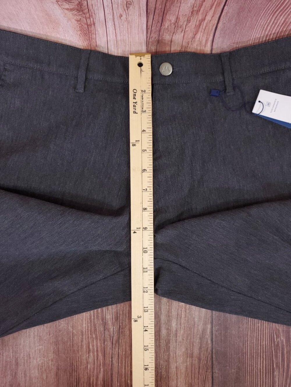 NWT Mizzen Main Performance Trousers Pants Mens 36 Gray Stretch Unhemmed - Picture 15 of 16